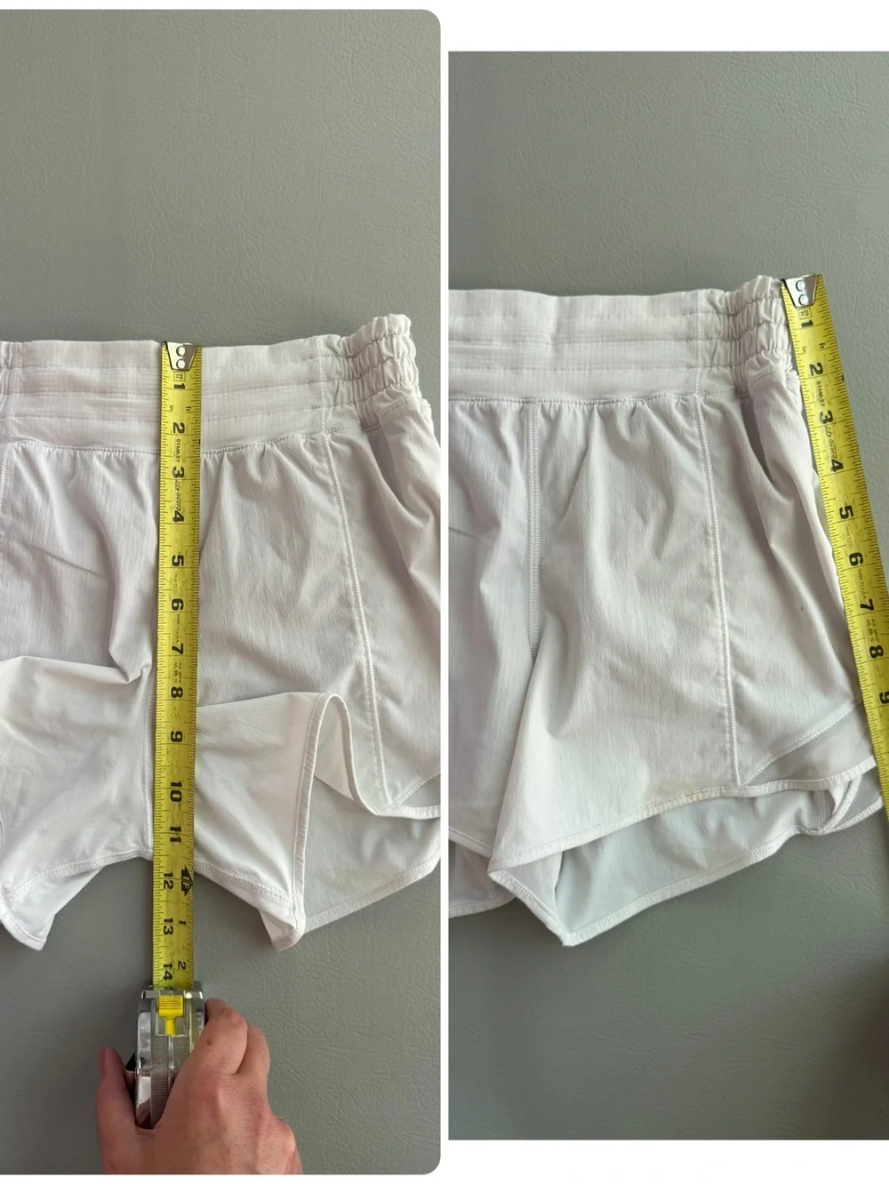 Lululemon White Hotty Hot High Rise Lined Shorts 3.5” Inseam Sz 4 LW7AWJT - Fair